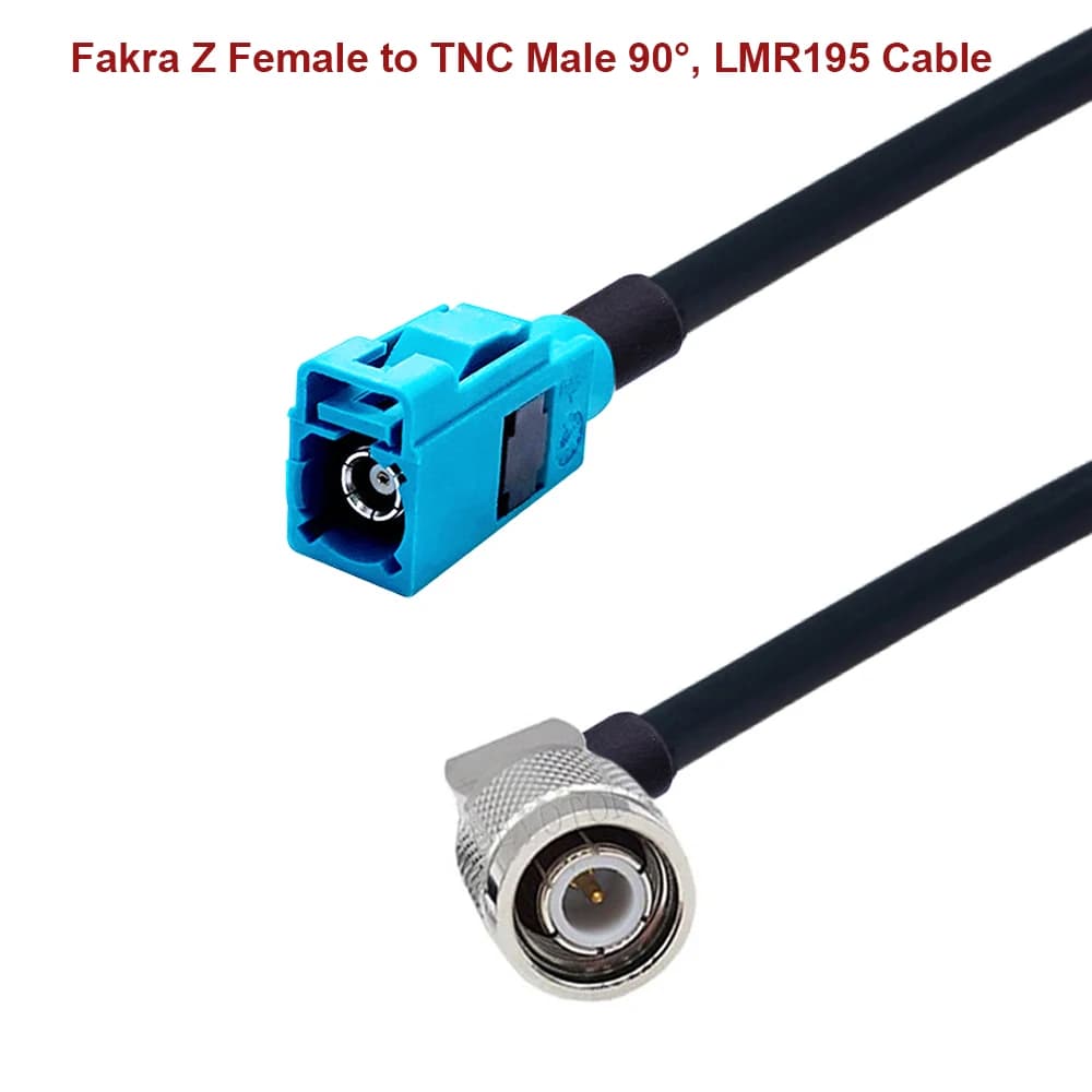 Cavo LMR195 Fakra Z femmina a TNC maschio 90 ° LMR-195 50-3 Cavo coassiale RF da 50 ohm Adattatore Antenna WiFi Estensione Pigtail