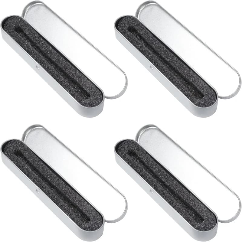 Set da 20 Scatole Portapenne in Metallo con Cuscinetto, Scatole Vuote in Latta con Cerniera per Cancelleria, Collezione per Affari e Compleanni