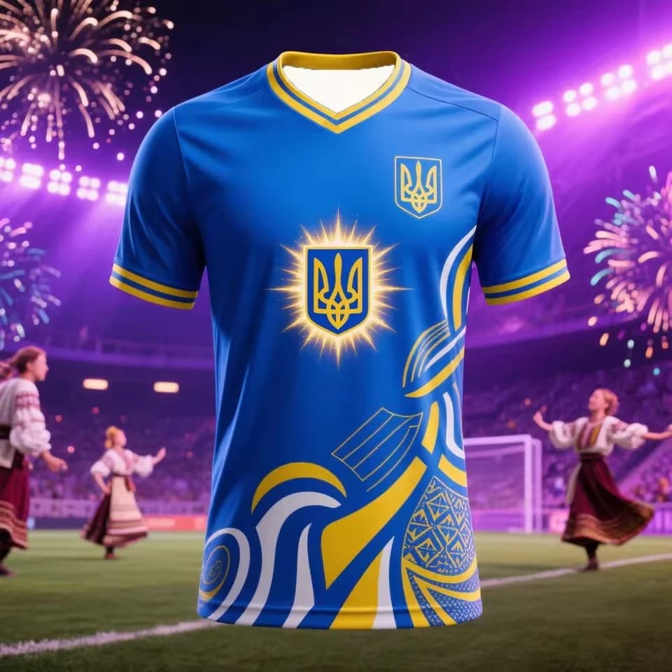 Maglia da calcio Ucraina Magliette per adulti e bambini Nuova tendenza della moda Uniformi da calcio stampate digitali Estate Uomo T-shirt sportive ucraine
