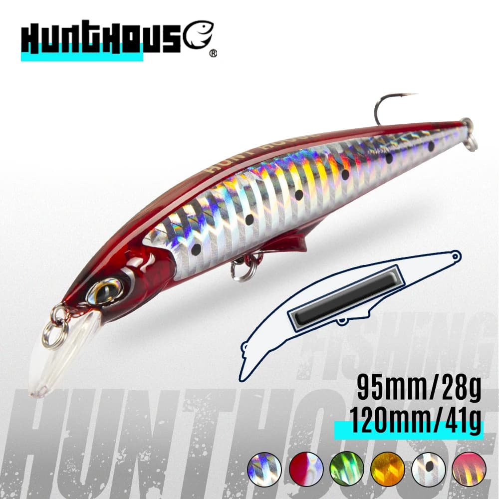 Hunthouse Originale G-control Minnow Wobblers Richiamo di Pesca Affondamento Lento Esca Dura 95mm 120mm Acqua Salata Per Trota Spigola Pesce Attrezzatura