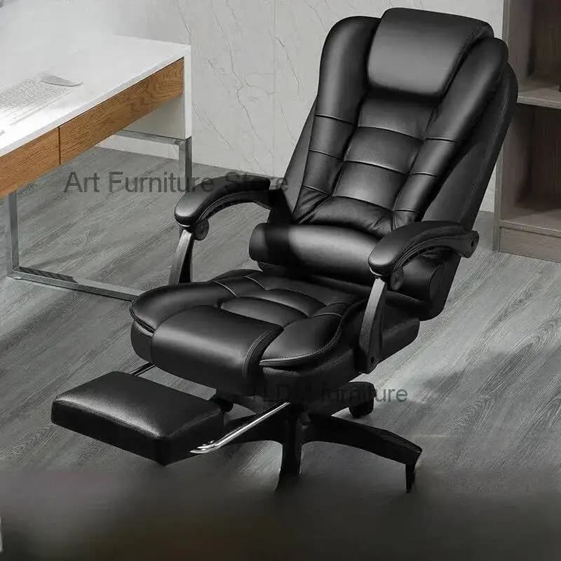 Sedia da ufficio alta e comoda nera reclinabile in pelle di lusso alta sedia da ufficio moderna sala da gioco mobili Silla De Oficina