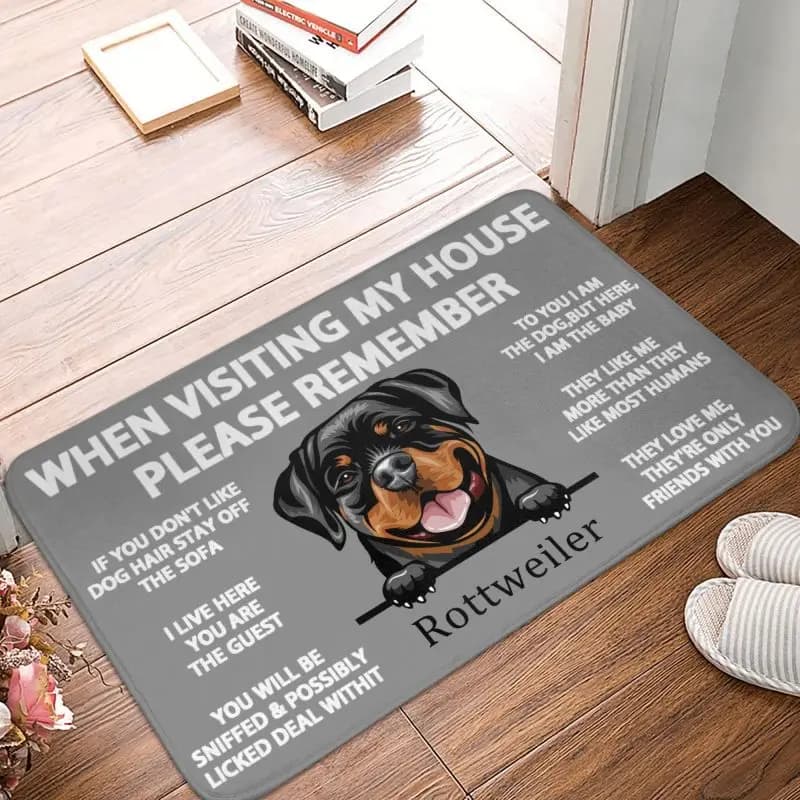 Customized Rottweiler dog backpack, non-slip, for entrance, kitchen, bathroom, door, mats, pets, bedroom, balcony