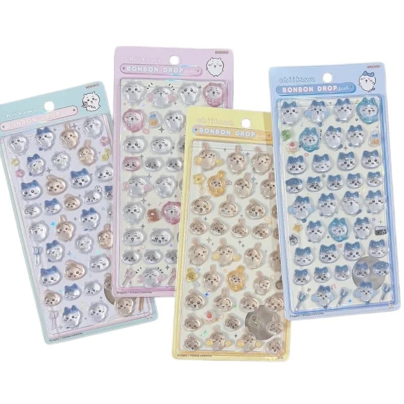 Adesivi 3D in Cristallo Chikawa, Simpatici Decalcomani Chikawa Usagi Hachiware per Cover Telefono, Tablet, Decorazione Fai-da-Te, Regalo