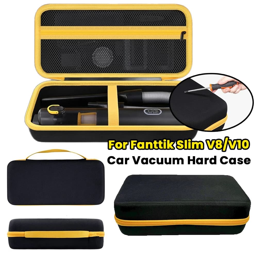 Cordless Car Vacuum Organizer Waterproof Hard Storage Case Handheld Car Vacuum Storage Bag for Fanttik Slim V8/V10 Accessories