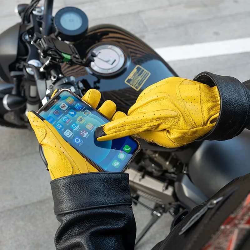 Garden Gloves for work touchscreen in sheepskin Anti-slip and wear-resistant protective gloves for outdoor jobs Motociclismo Corse
