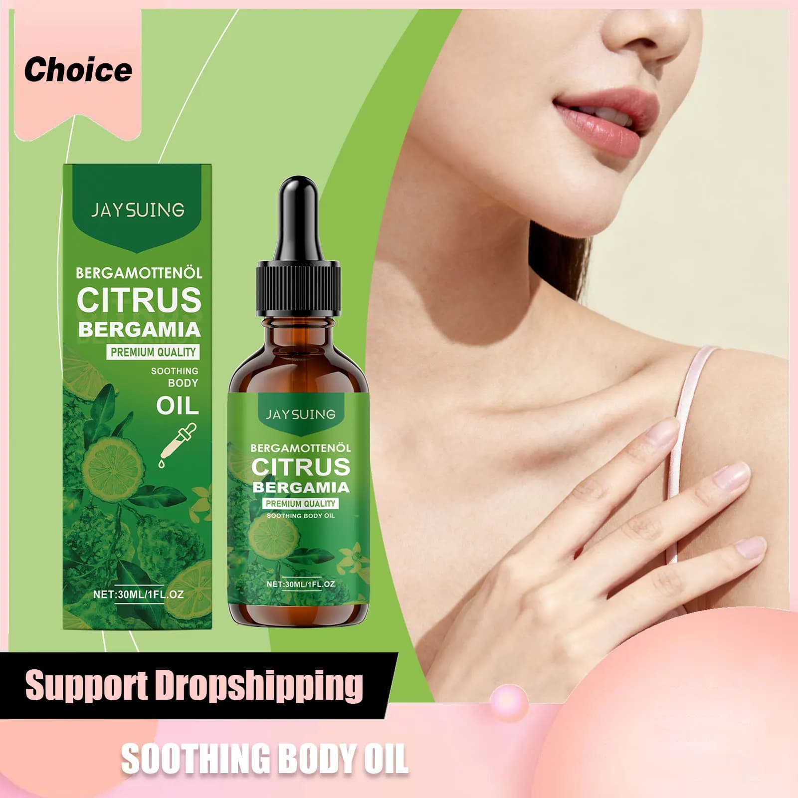 Olio essenziale lenitivo per il corpo alla bergamotto Migliora l'affaticamento Massaggio Muscoli Aromaterapia Olio di siero multifunzionale idratante profondo