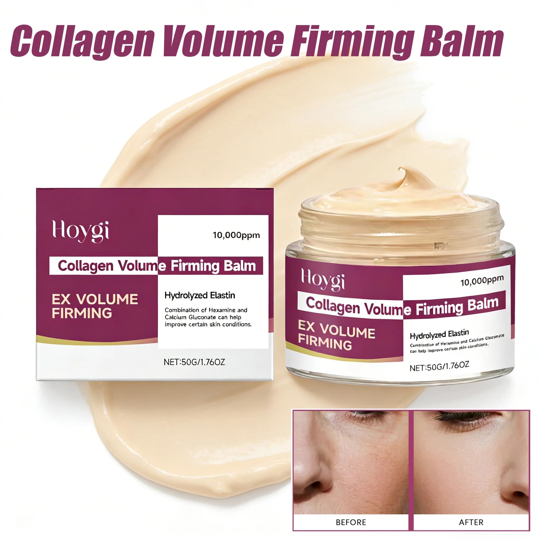 Calcium Collagen Firming Face Cream Skin Tightening Hydration Smooth Texture Lifting & Elasticity Face Cream for Sagging Skin