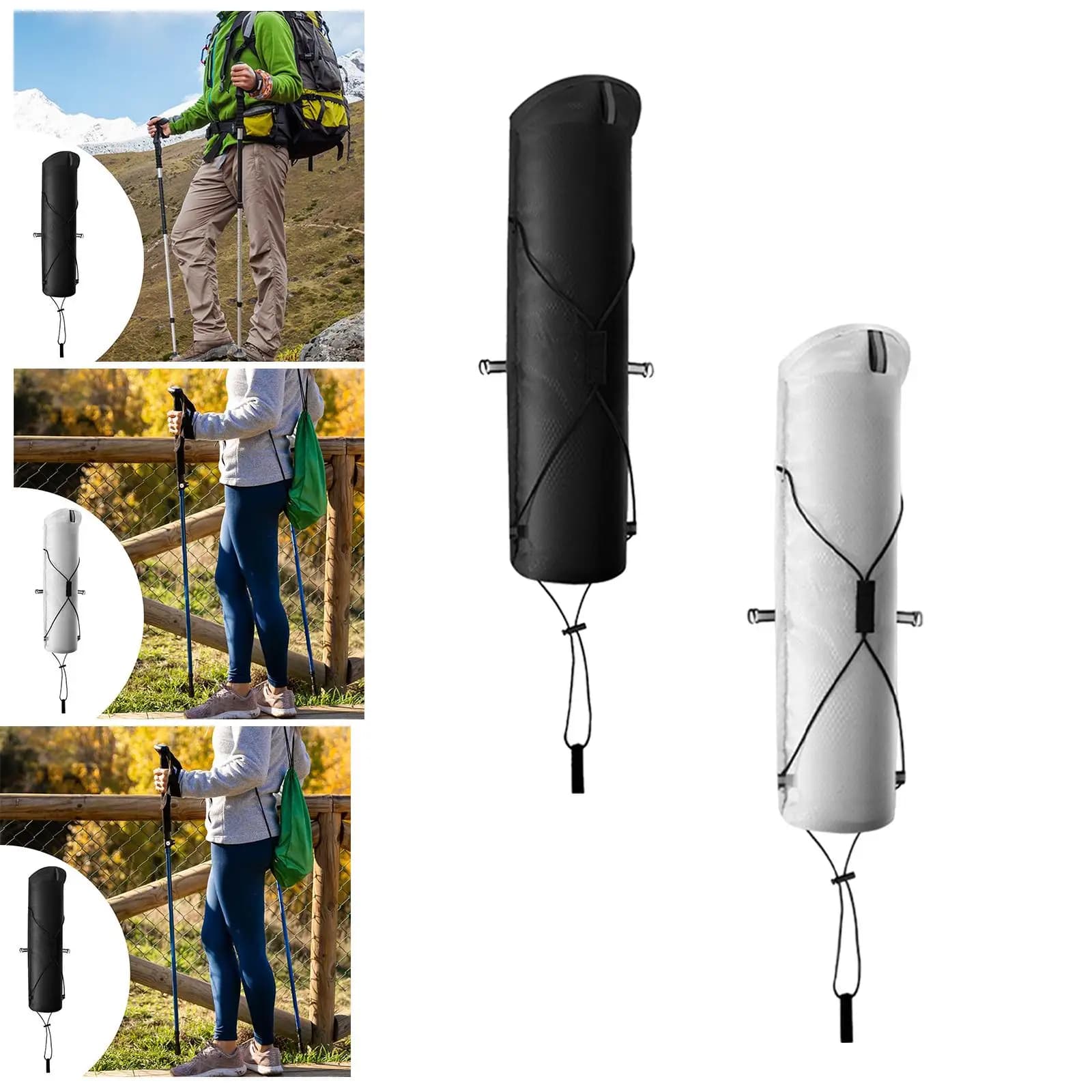 Borsa porta bastoncini da trekking pieghevole, leggera, impermeabile, organizer per zaino da trekking all'aperto