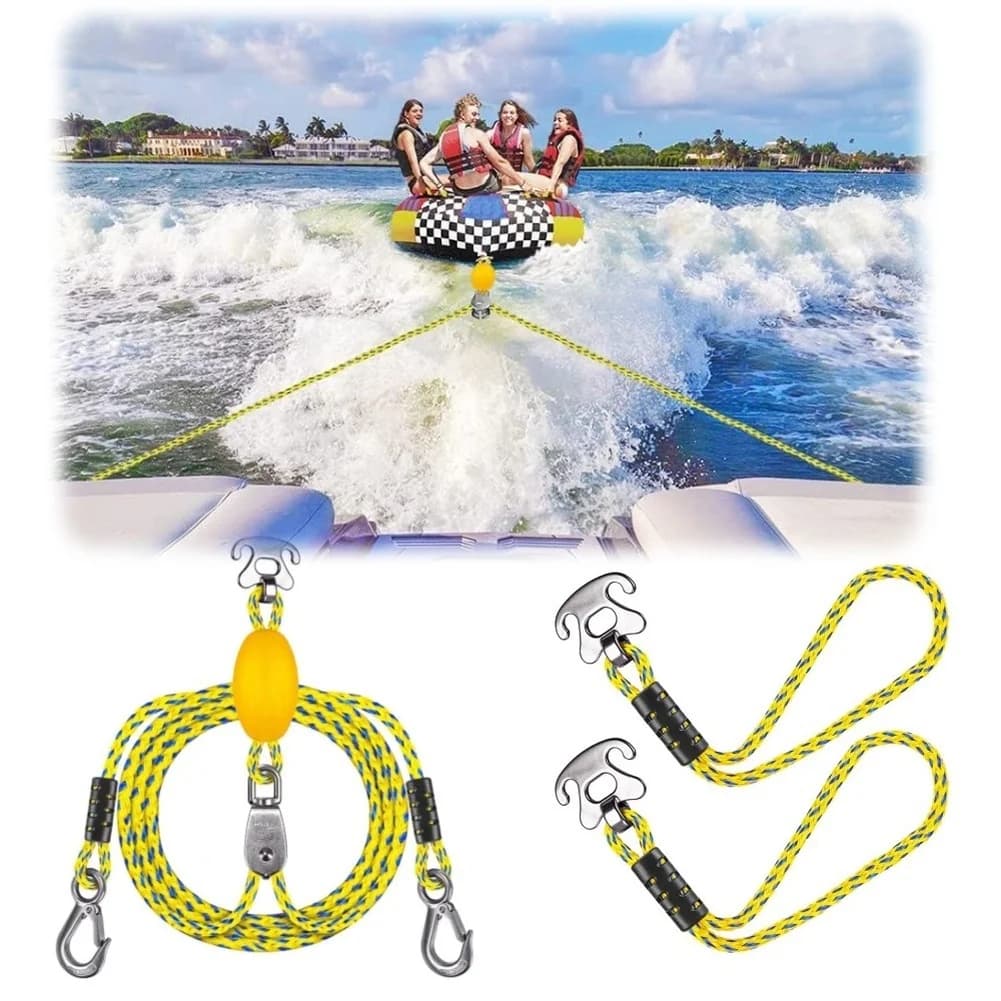 46cm/2.4m Heavy Duty Boat Tow Rope With Stainless Steel Connector Tow Strap For KAYAK Boat Accessories