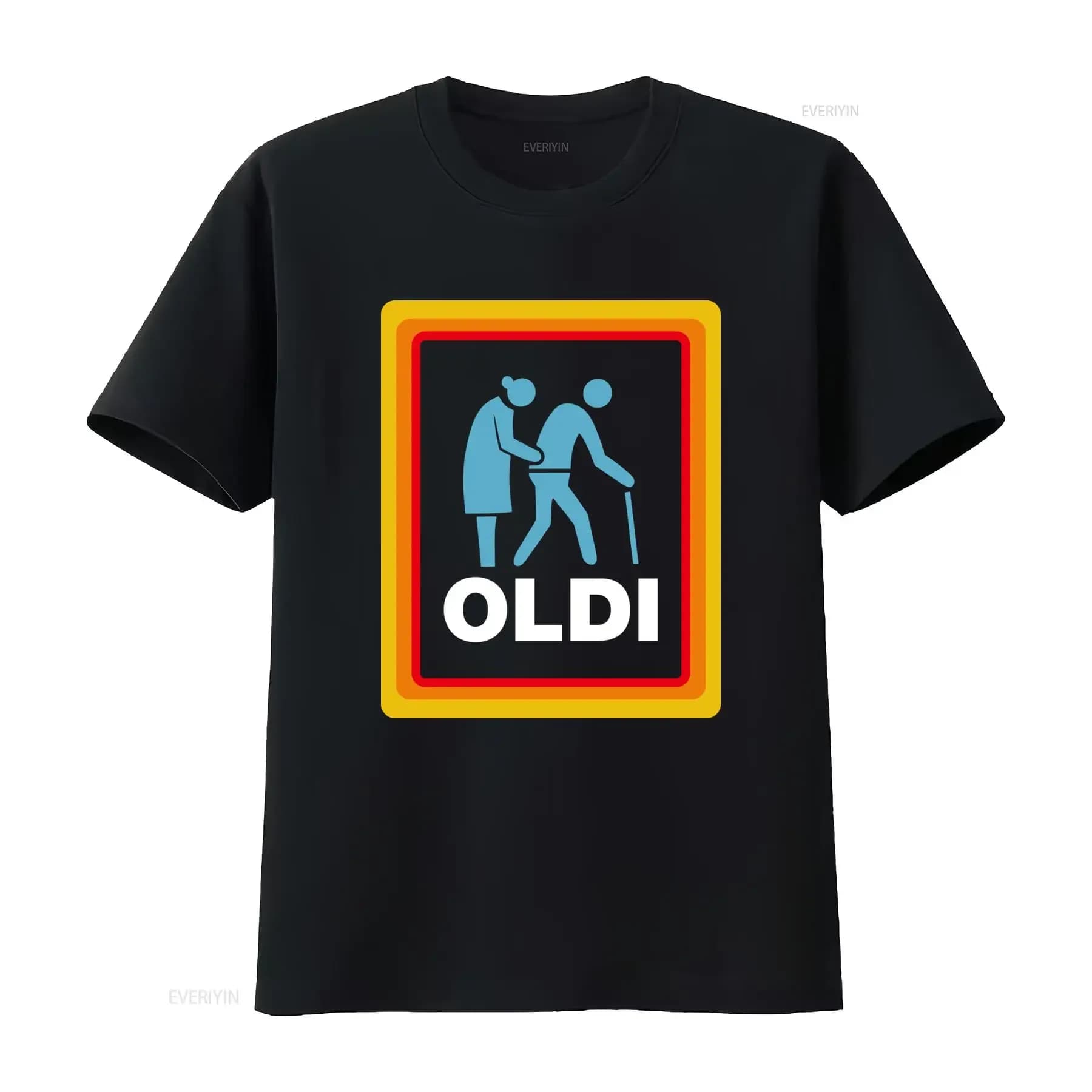 Oldi T Shirt Funny Humour Joke Fathers Day Aldi Parody Old Birthday vintage Washed Unisex streetwear Top For Everyday Wear