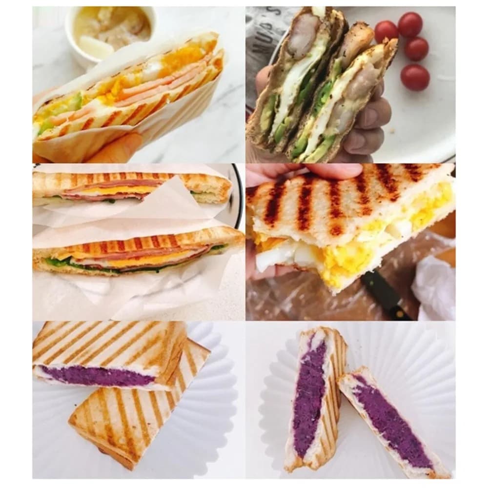 Piastra per panini in lega di alluminio antiaderente, rimovibile, multifunzionale, facile da pulire, per pane grigliato e colazioni