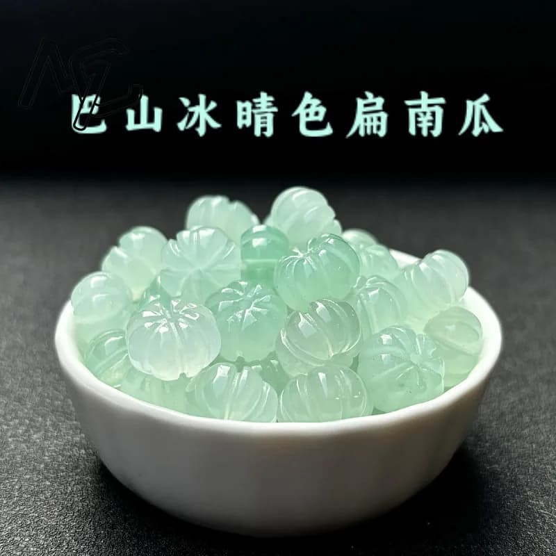 10 pezzi di perline di zucca di giada verde orecchini fai da te braccialetto fascino gioielli di giadeite accessori moda amuleto regali per donne uomini