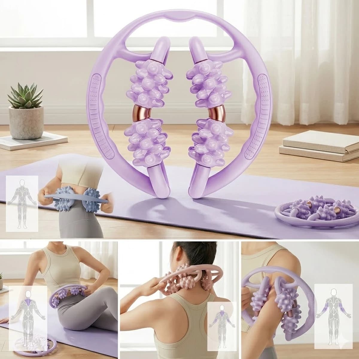 Massage Ring for Legs, Slimming Wheel, Fitness Massage, Foam Roller for Muscle Relaxing Meatballs, Body Modeller for Home, Clip Aulator for Legs