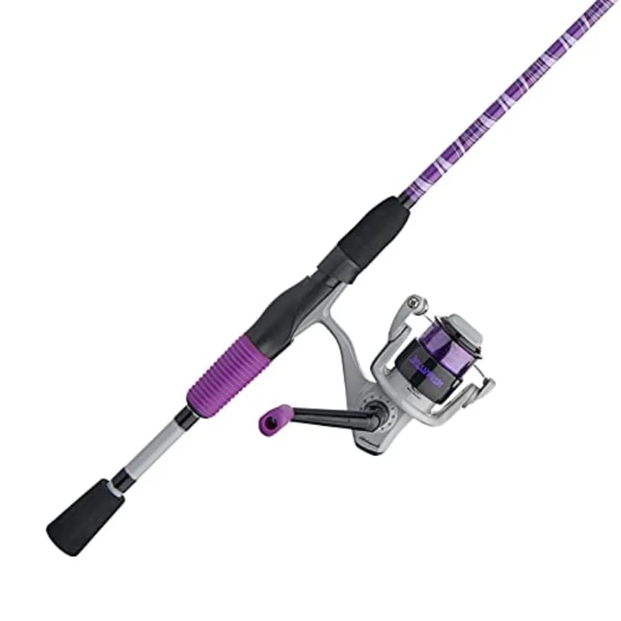 Combo Canna da Pesca e Mulinello Spincast Jellyfish per Pesca in Acqua Dolce, Corpo in Lega di Alluminio Nero con Manico Rosso, Leggero e