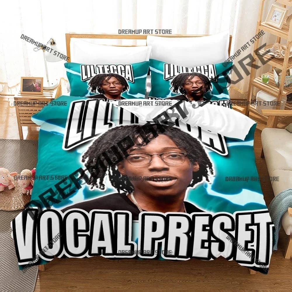 Fashion Lil Tecca Rapper Bedding Set Single Twin Full Queen King Size Bed Set Kids Bedroom Duvetcover Sets Bed Sheet Set