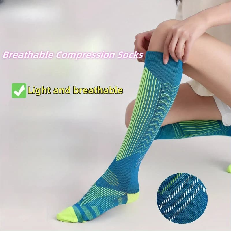 1 pair of breathable compression socks, 15-20 mmHg are best athletics for men and women running, tennis, basketball, cycling
