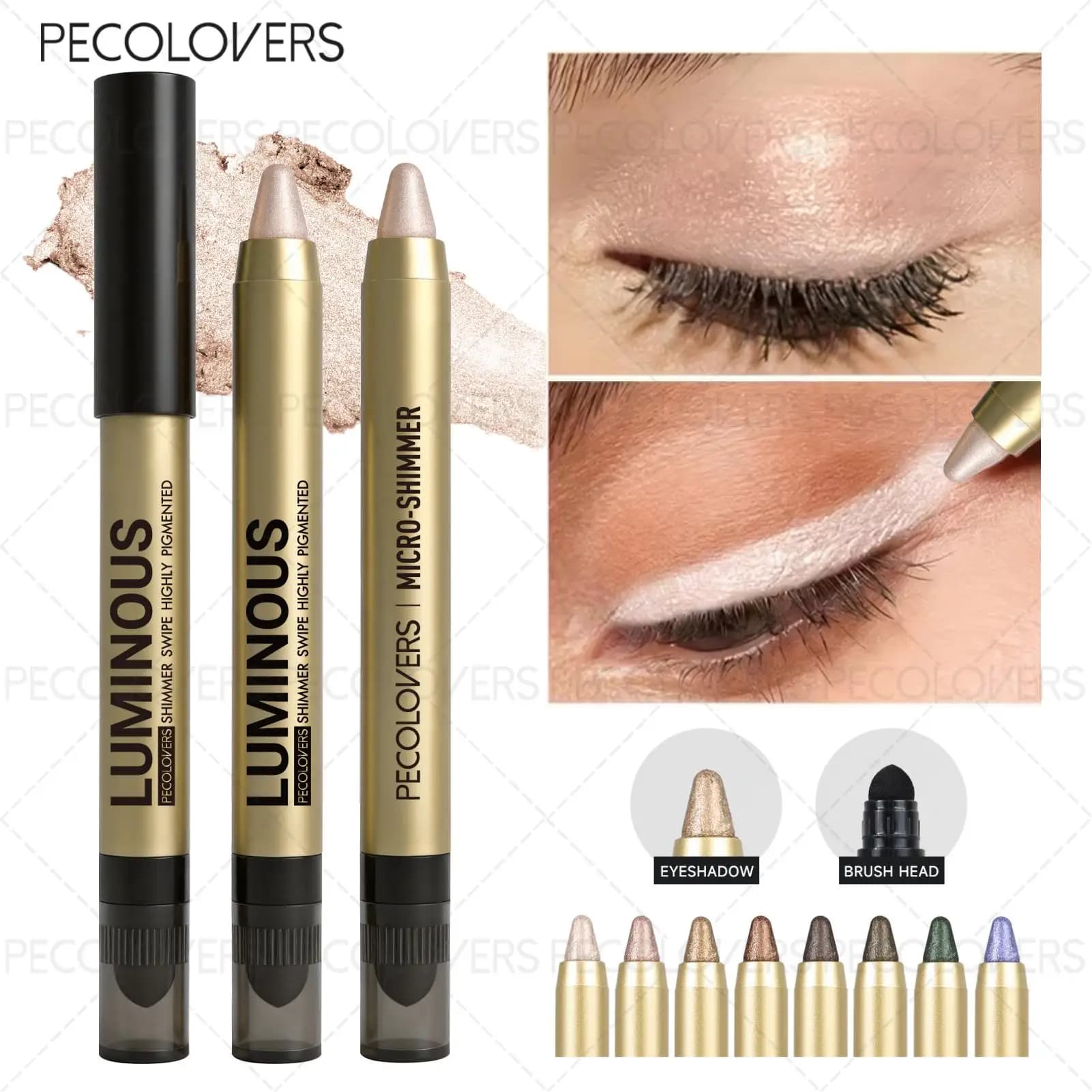 1PC Stick ombretto in crema multiuso - Glitter fine opaco e brillante, a lunga durata, illumina l'angolo interno degli occhi