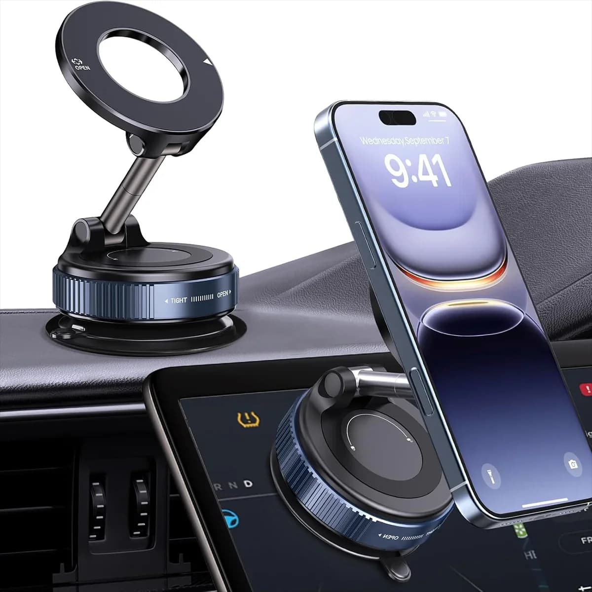 360 ° Supporto Magnetico Girevole per Telefono, Pieghevole e Retrattile con Ventosa per Auto/Palestra/Specchio/Piani Lisci