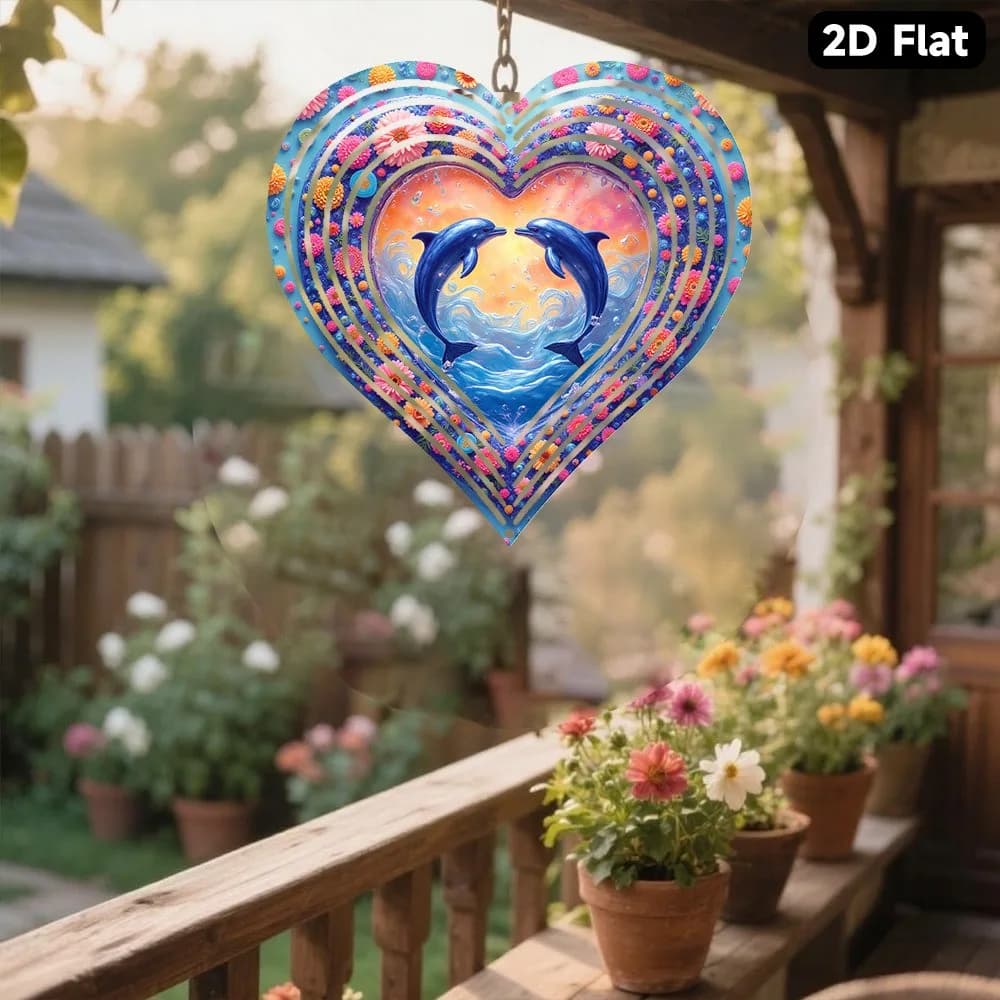 Bohemian Dolphin Wind Chime Metal Soothing Sound Water Droplet Decor Ocean Themed Gift for Ocean Lovers Christmas Birthday