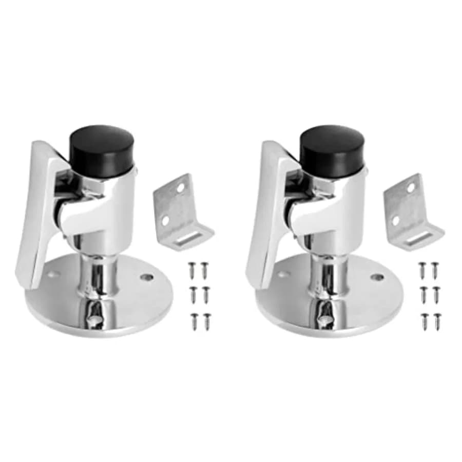 2 Set di Fermaporta in Acciaio Inox 316 per Barche, Yacht, Camper, con Chiusura a Molla e Maniglia a Pavimento