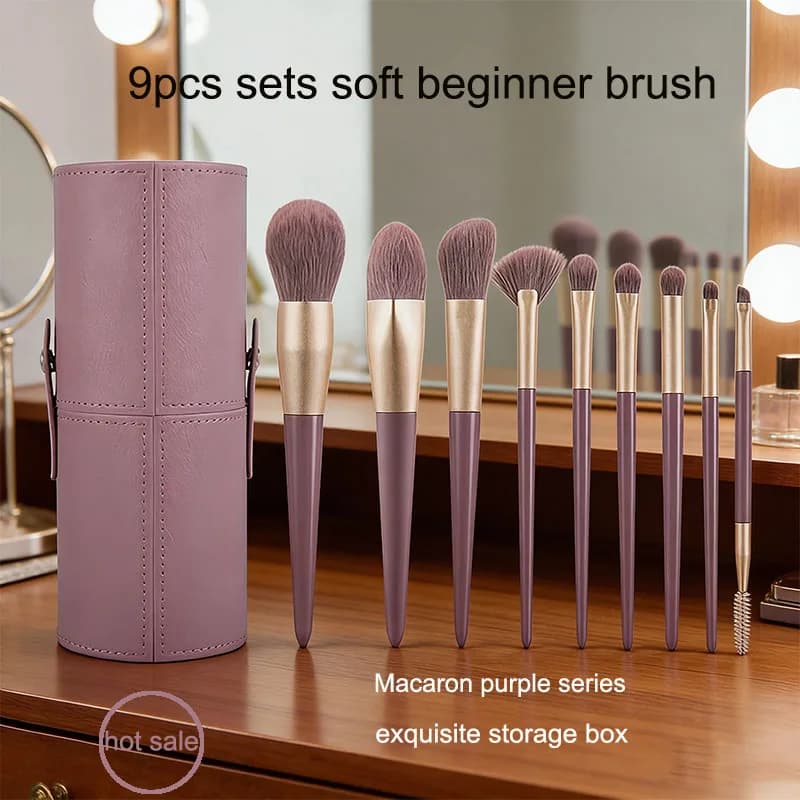 Bright Colors Set of Makeup Brushes Umbrella Powder foundation Fard Blending Beauty Tools Cosmetics for women's brushes 9 pieces