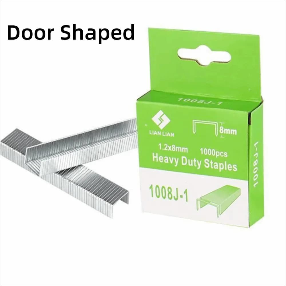 1000 Pezzi Graffette a Forma di Porta 8/10/12mm, Accessori per Graffette Elettriche, Graffette a T per Lavorazione del Legno