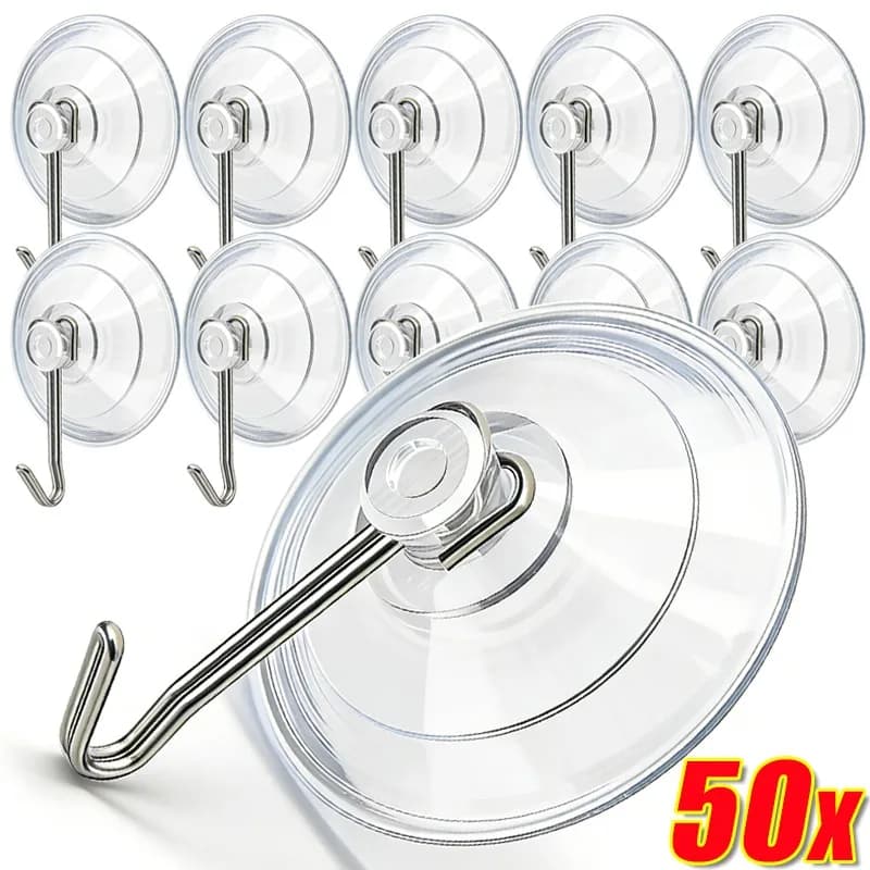 Ganci a ventosa riutilizzabili per carichi pesanti, organizer da cucina e bagno per asciugamani, chiavi, borse, attrezzi per casa e ufficio