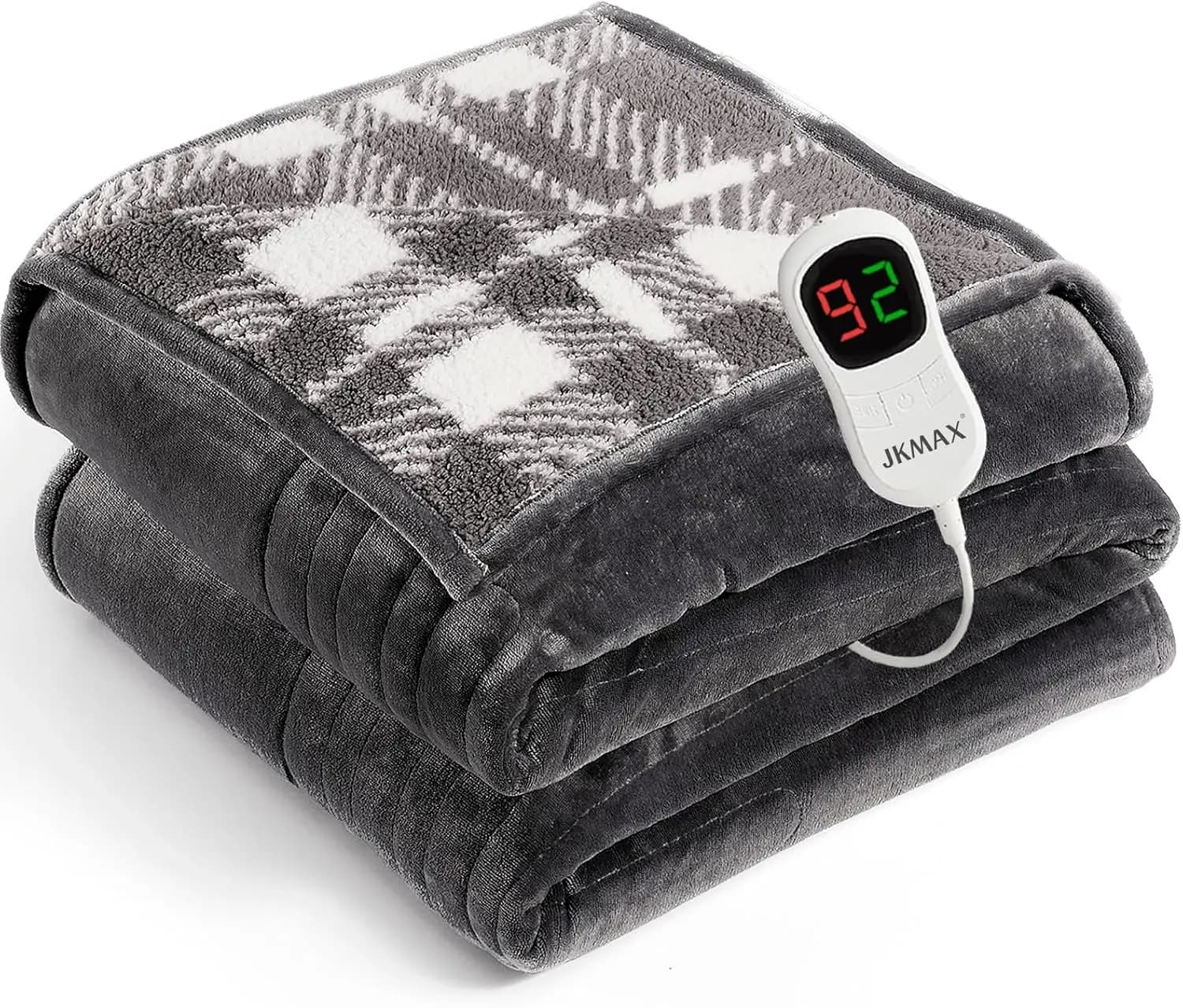 Coperta Elettrica Riscaldata Misura Full Size 72x84 in Flanella con 10 Livelli e 5 Timer Certificata ETL