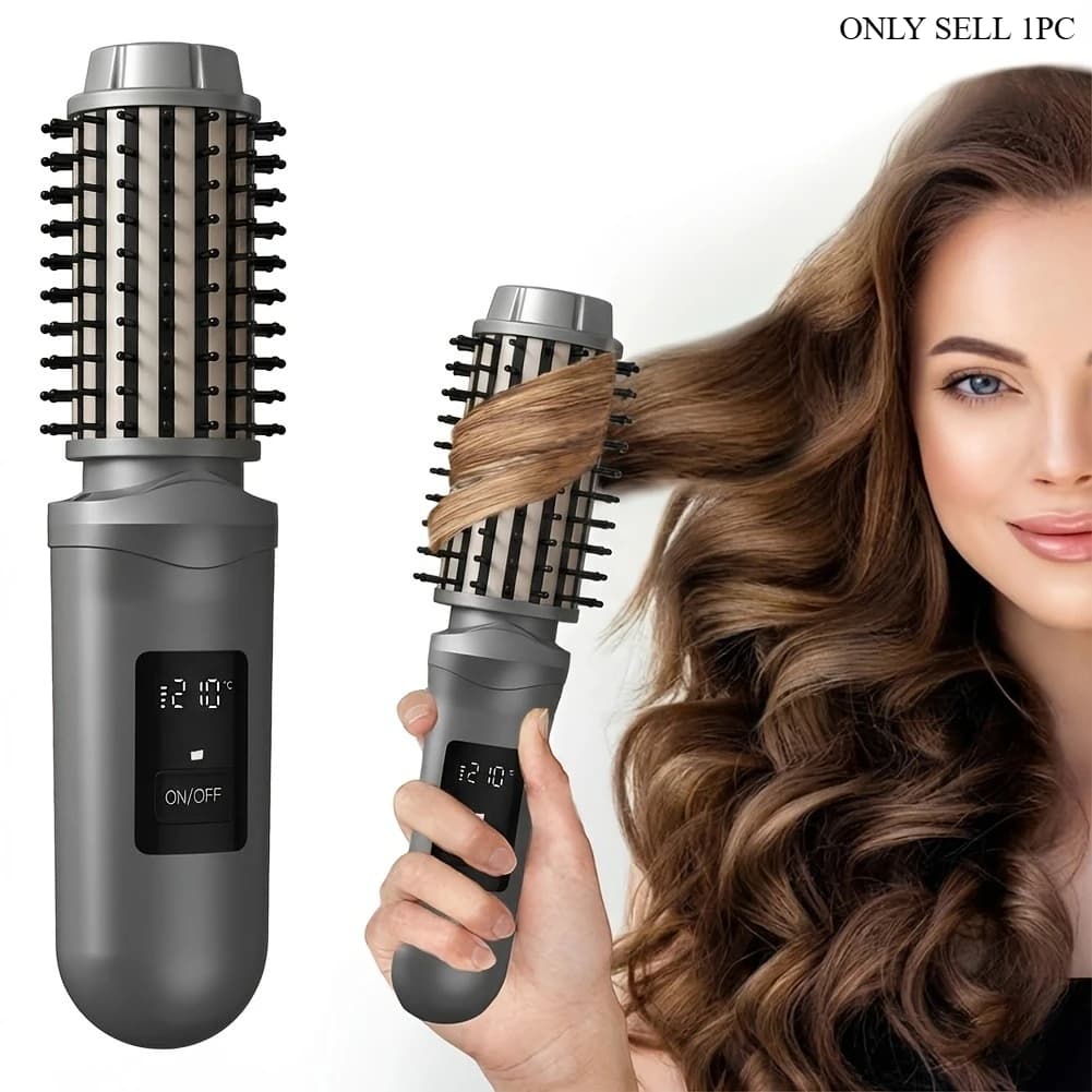1PC 2600mAh Portable Hair Straightening Comb Dormitory Essential Dual Use Straightening Curling Non-damaging Wireless Negative