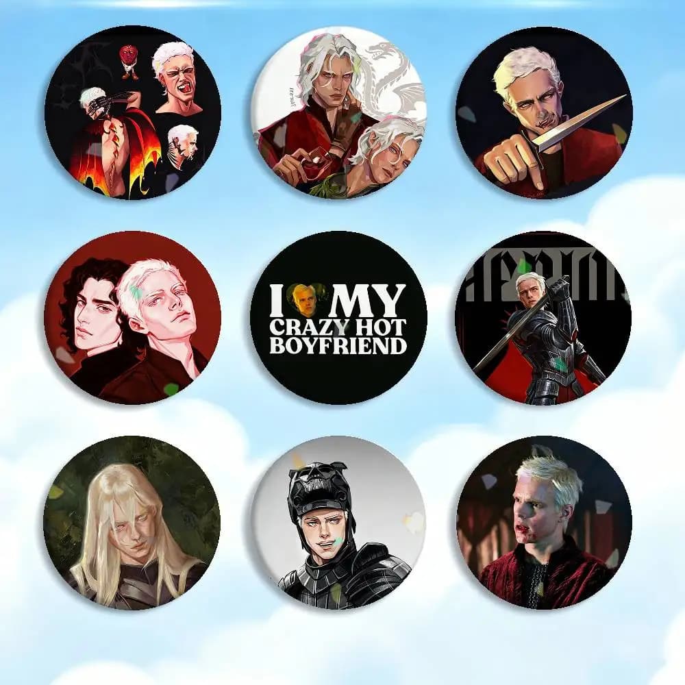 COOL A-Aerion T-Targaryen B-Brightflame Badges Creative Tinplate Button PinsBrooch Badge Clothes Backpack