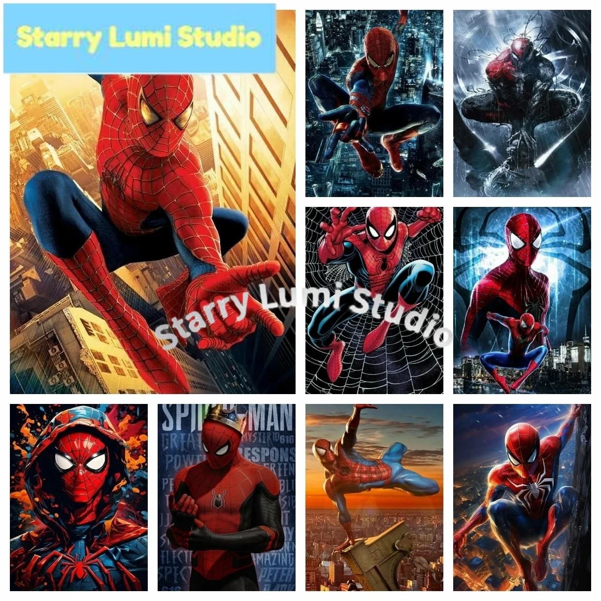 Kit di Pittura Diamantata Marvel, Spiderman Supereroe, Nuovo Set per Ricamo a Mosaico e Punto Croce, Decorazione Casa, Regalo per Bambini, Artigianato