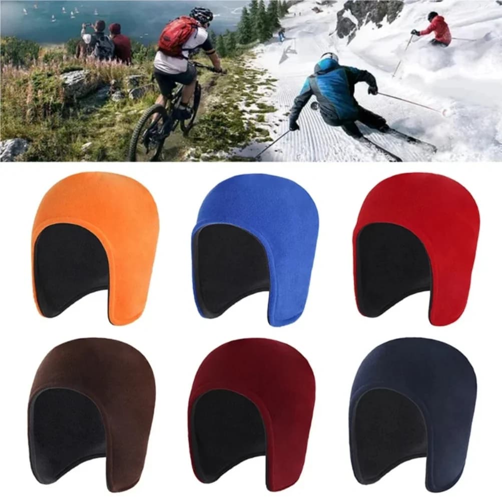 Winter Outdoor Cycling Warm Hat With Fleece Lining Windproof Ear Protection Double-layer Thickened Senior Citizen Sleep Cap