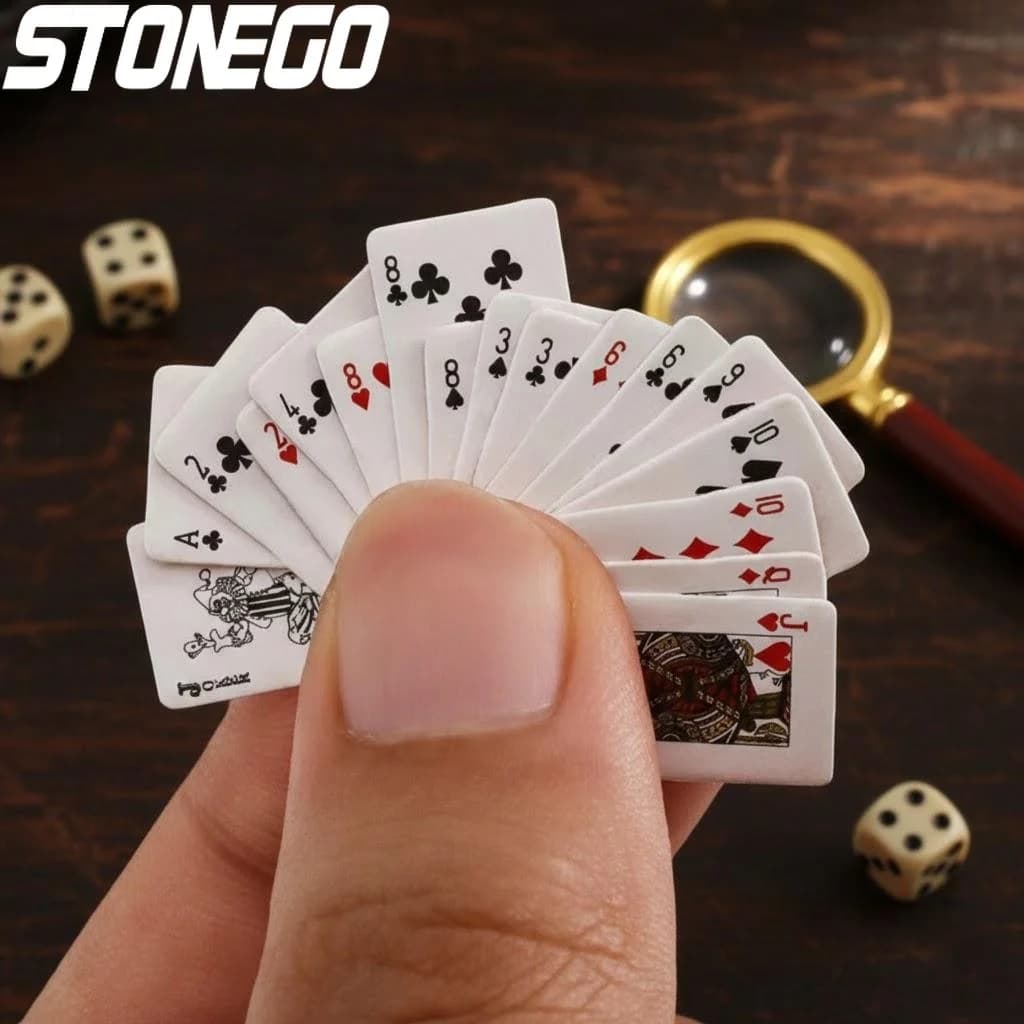 Mini Carte da Poker Divertenti Carte da Gioco Tascabili Giocattoli Carini Stili Casuali per Serate di Gioco e Intrattenimento