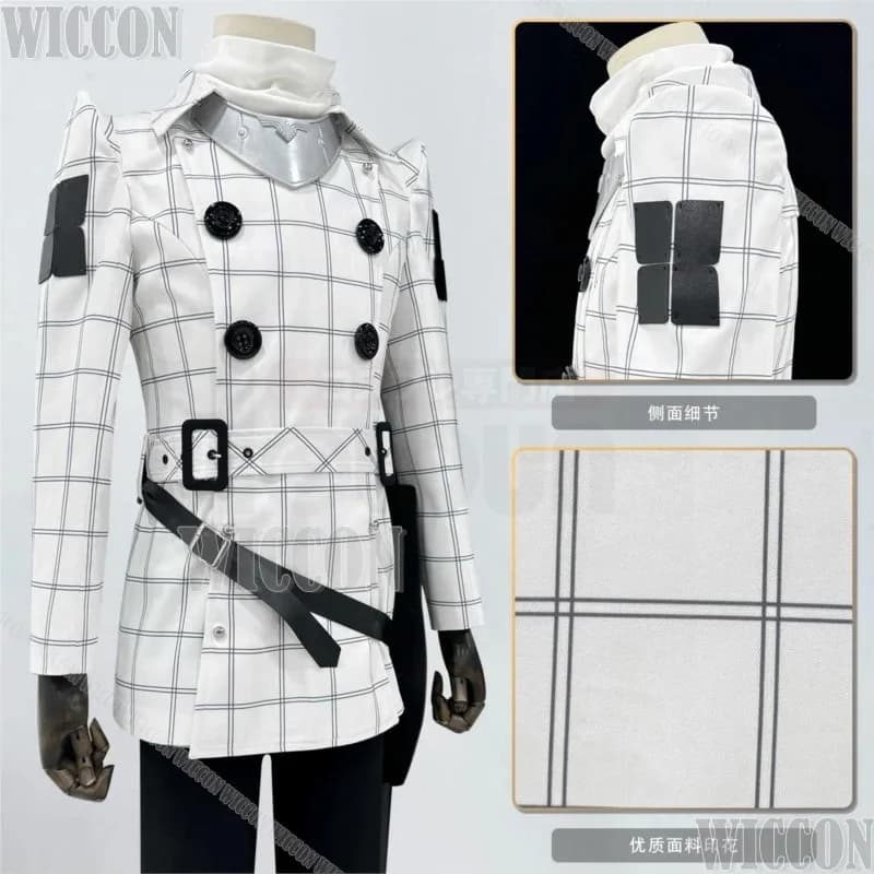 Game Metaphor: ReFantazio Protagonista Costume Cosplay Prop Parrucca blu Uniforme bianca Set completo Uomo Holloween Gioco di ruolo Personalizzato6;d'