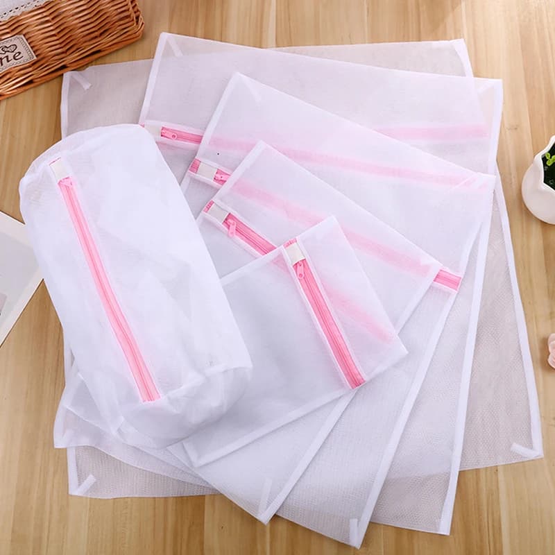 3 Size Zippered Mesh Laundry Wash Bags Foldable Delicates Lingerie Bra Socks Underwear Washing Machine Clothes Protection Net