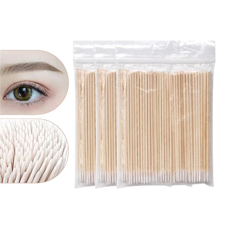 300/500/1000 pz. Bastoncini di cotone da 10 cm per trucco donna, bastoncini in legno per pulizia naso e orecchie, strumenti per rimozione colla ciglia