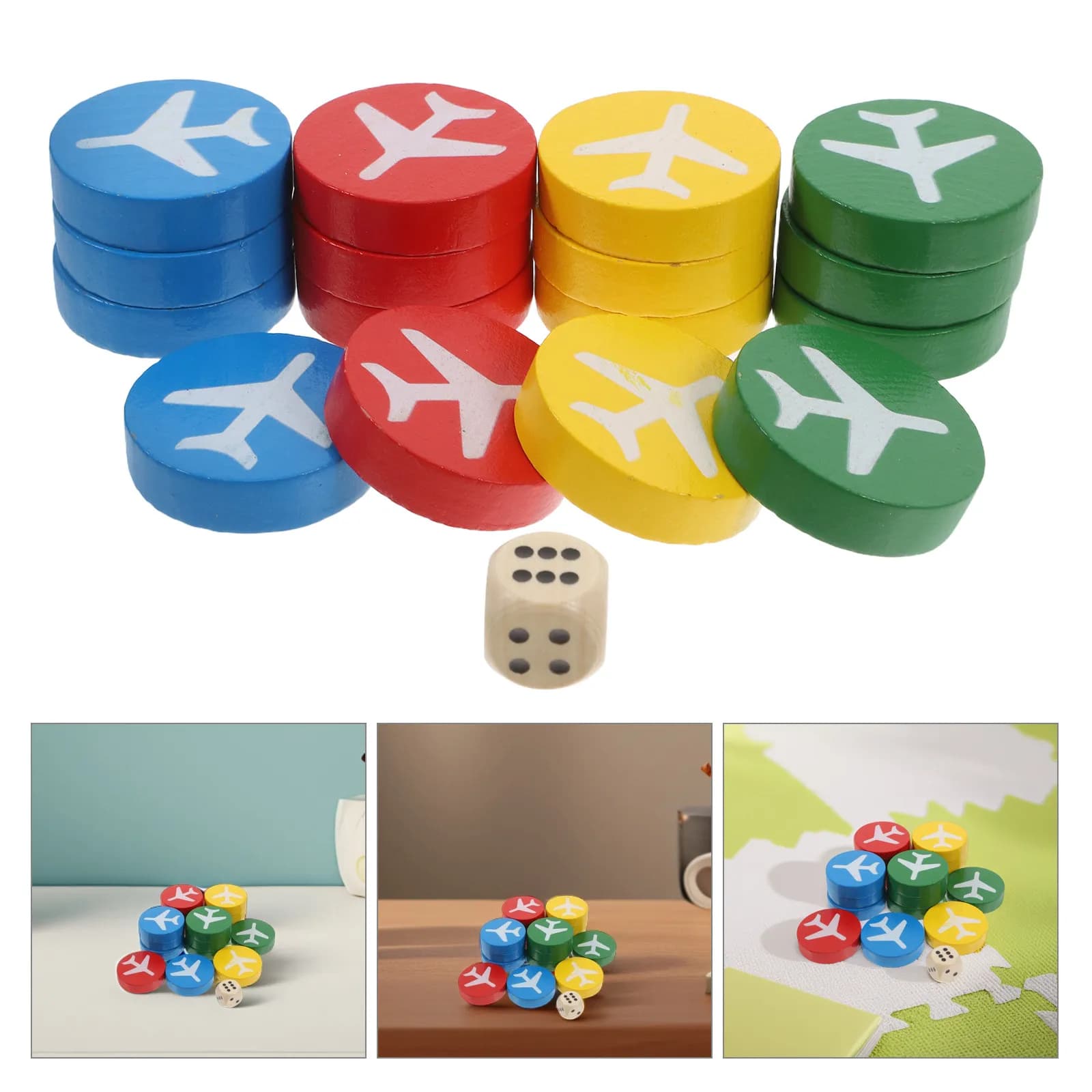 Set di 16 Pezzi in Legno per Gioco degli Scacchi Volanti, Gioco Educativo per Bambini, Interazione Familiare, Tappetino Puzzle Portatile