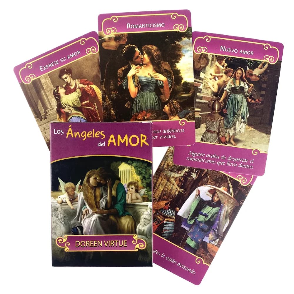 Los Angels Del Amor Oracle Cards A 44 Tarot English Or Spanish Divination Edition Deck Borad Games