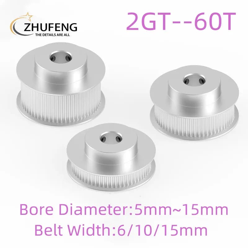 GT2 Pulley 2GT 60 Denti Bore 5/6.35/8/10/12/14/15mm Sincrona Ruote Width 6/10/15mm 3D Strap Printer Parts