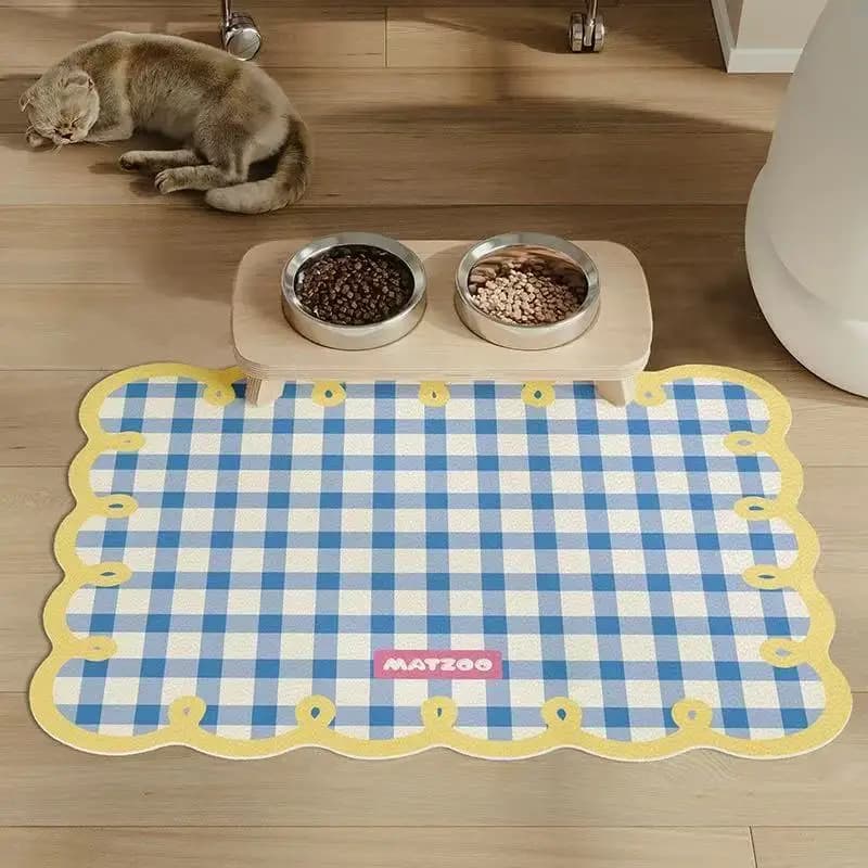 VIKAMA Plaid Diatome Tovaglietta per animali domestici Resistente alle macchie Impermeabile Antiscivolo Cibo per cani e gatti e ciotola per il pranzo Tappetino Decorazione della casa