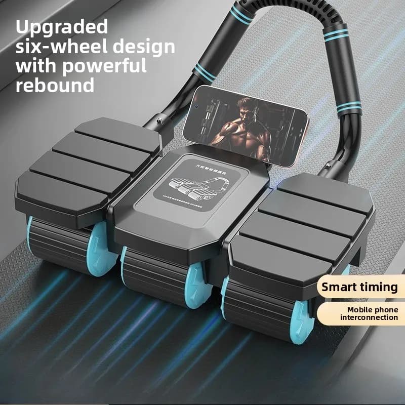 Six Wheel Health Automatic Rebound, Roll Up Wheel, Abdominal Health Abdominal Muscle Wheel, Portable Fitness Ab Rollers Building