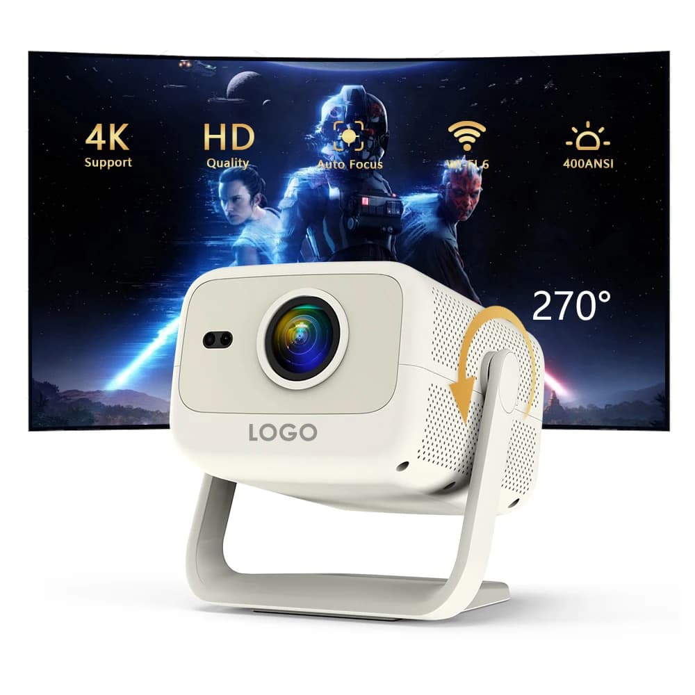 Portable R2 Pro 1080P WiFi 6 For Bluetooth 5.0 Projector With Keystone Correction 150" Screen