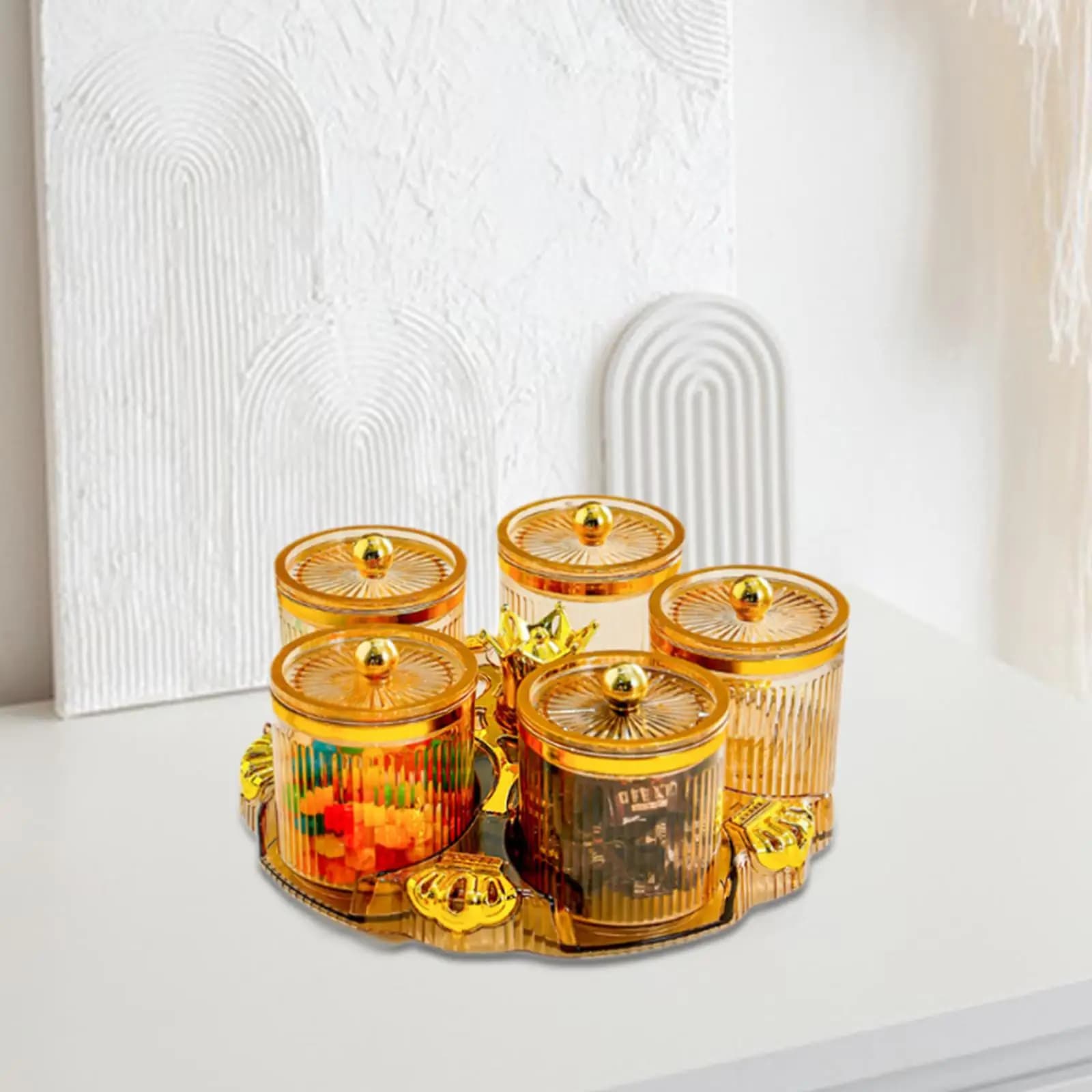Vassoio Girevole per Antipasti e Snack, Piatto per Frutta in Plastica, Ciotola Espositiva per Alimenti per Intrattenimento e Conservazione