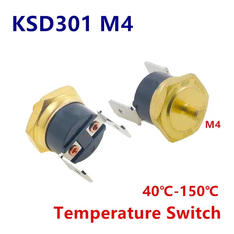 KSD301 M4 Termostato a vite in rame bimetallico 40C-150C Gradi 10A 250V Normalmente chiuso 45C 65C 75C 85C 90C 100C 120C 150C Gradi