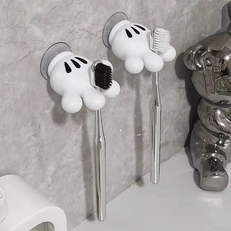 Toothbrush holder Mickey Palm cute bathroom towel suction cup multi-function hook traceless hook data cable winder wall hook polyresin guitarra hanger