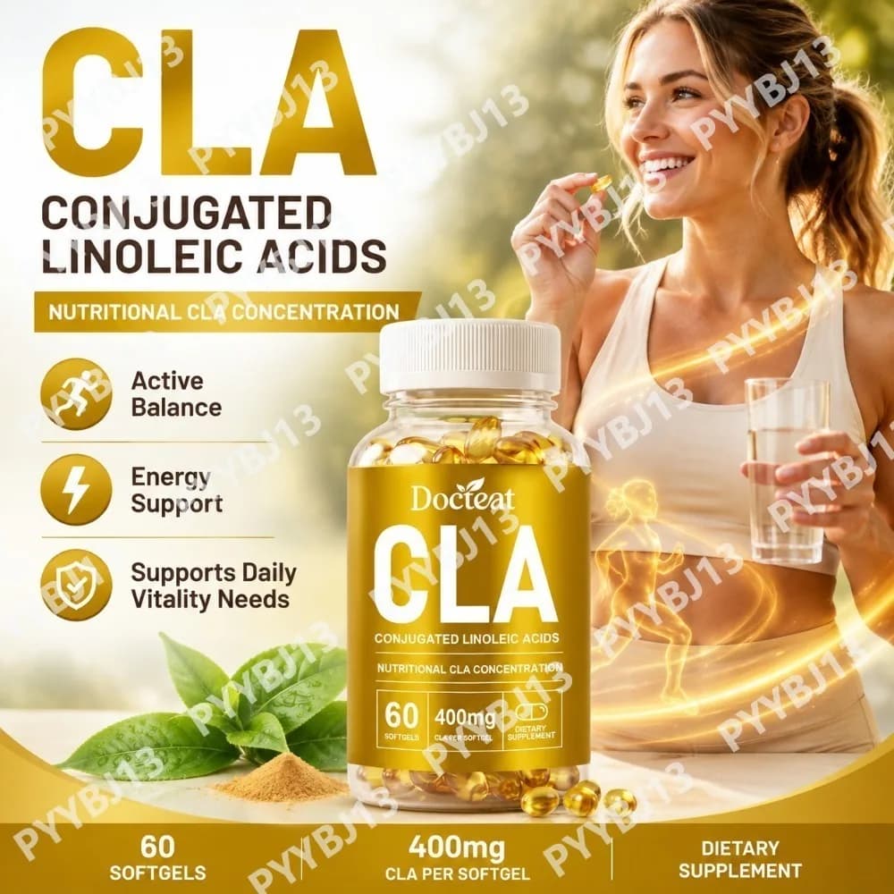 Docteat CLA Softgels with Vitamin E B6 B12 Zinc Green Tea Extract L-Carnitine Nutritional Supplement Active Lifestyle Support