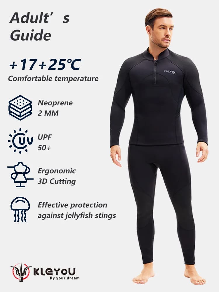 2MM Man Woman Keeping Hot Long Sleeve Kayak Underwater Fishing Dives Swimwear Scuba pants Neoprene drifting Snorkeling Muta