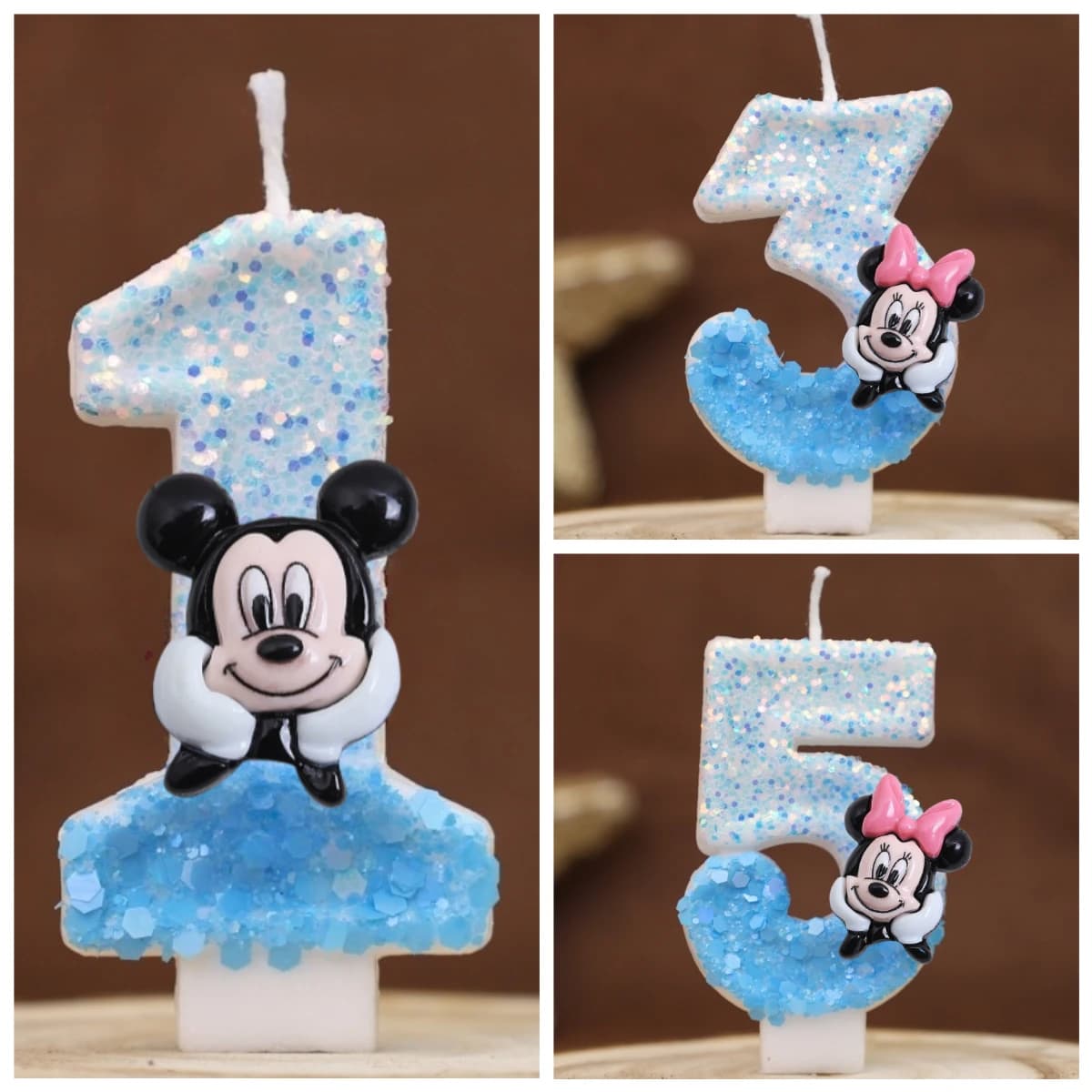 Hot Buon Compleanno Numero 0-9 Candele Cartoon Topolino Minnie Mouse Candela Torta Cupcake Topper Decorazione del partito Forniture Regali fai da te