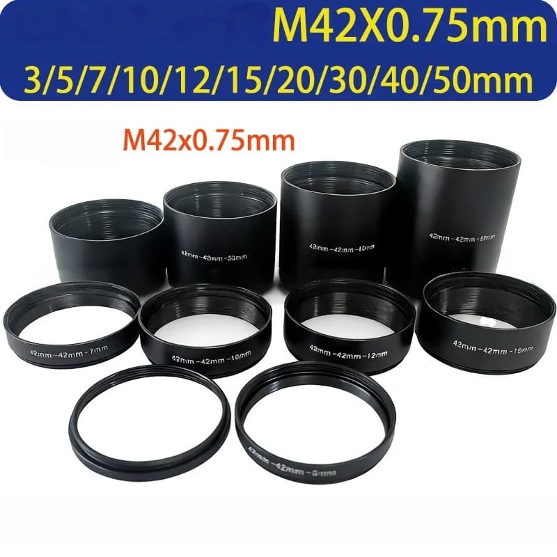 Astronomical Telescope Photography M42X0.75 Extended Barrel 3/5/7/10/12/15/30/40/50mm Extended Focus Ring