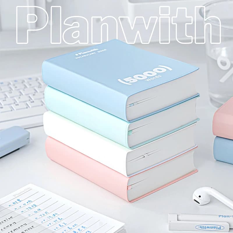 Planwith Word Memorization Book 5000 Entry Vocabulary Journal Divider Bookmark Thick Paper Notebook Adult Language Learners Tool
